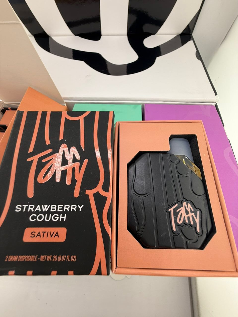Taffy 2G Disposable Strawberry Cough Sativa features diamond-infused live resin oil, sweet strawberry terpenes, smooth vapor, and long-lasting 2-gram potency. Rechargeable THC disposable built for uplifting energy. Taffy 2G Disposable Strawberry Cough Sativa features diamond-infused live resin oil, sweet strawberry terpenes, smooth vapor, and long-lasting 2-gram potency. Rechargeable THC disposable built for uplifting energy.